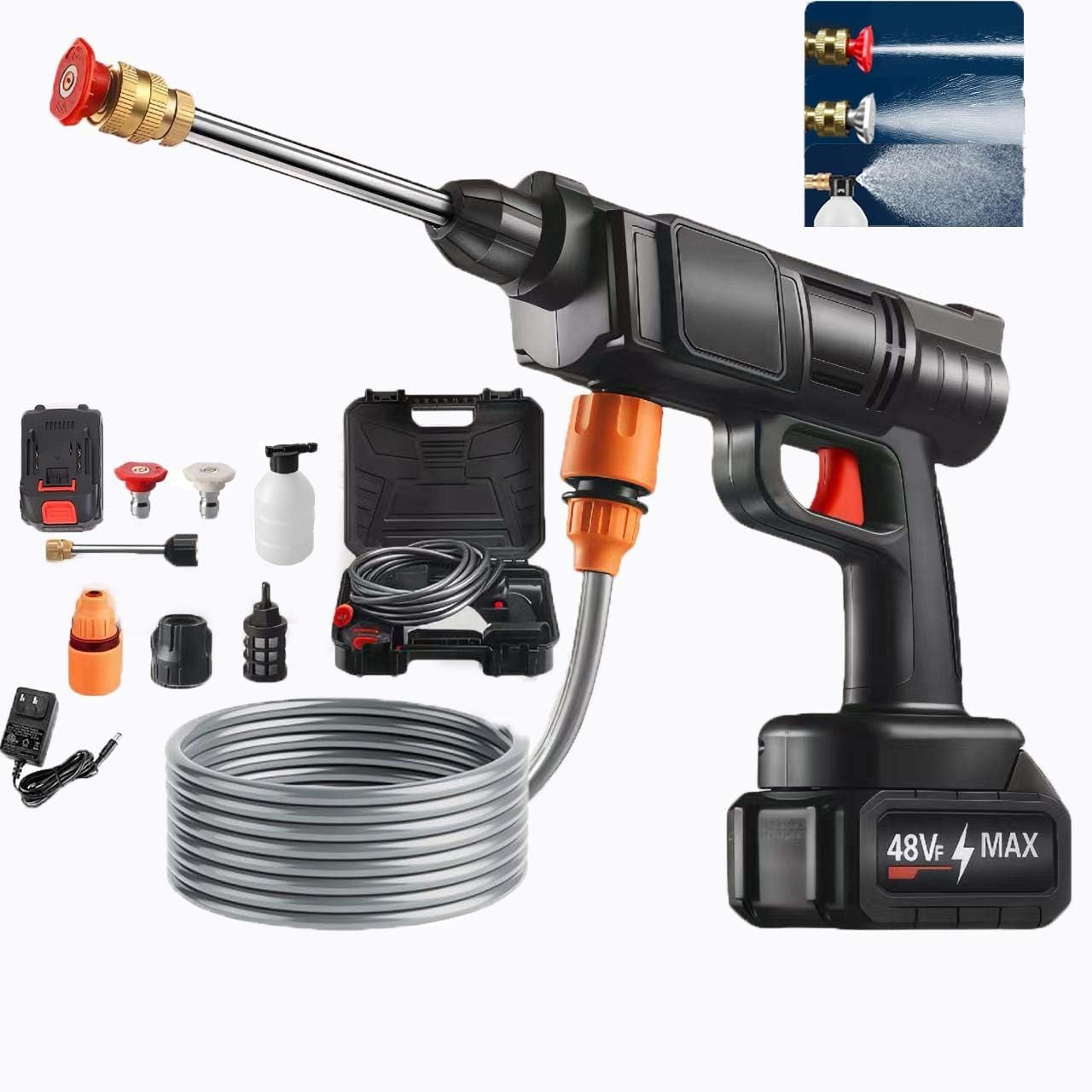Double Battery Car Washer Gun – مسدس غسيل سيارات ببطاريتين