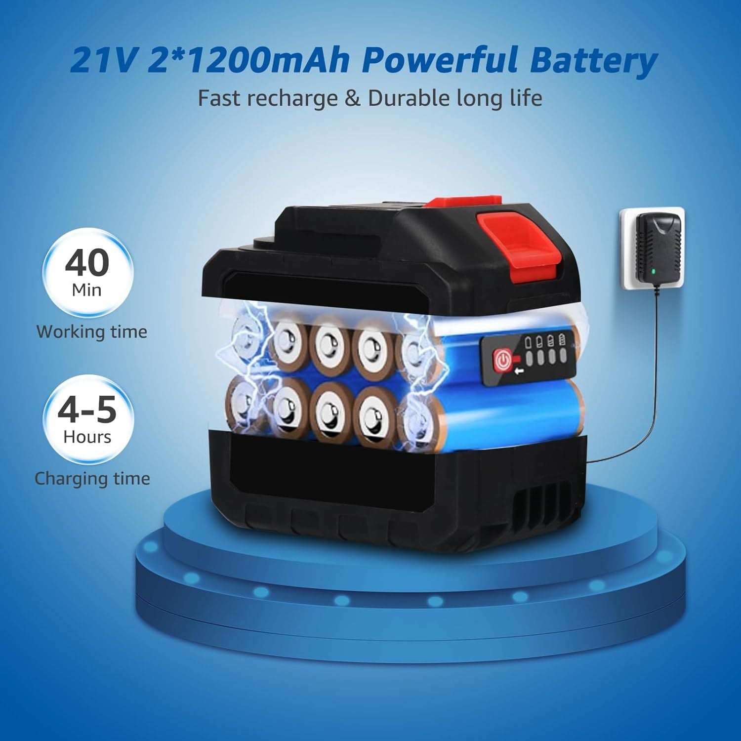 Double Battery Car Washer Gun – مسدس غسيل سيارات ببطاريتين